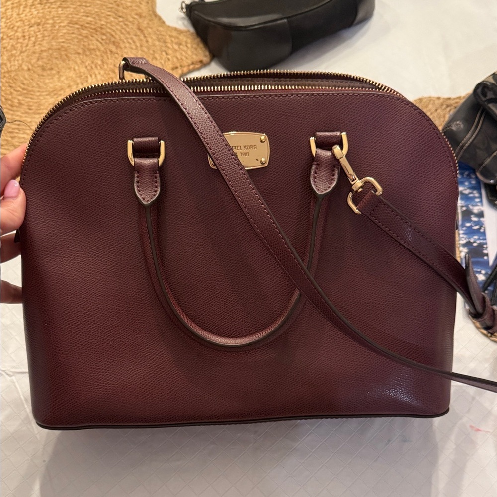 Michael Kors Burgundy Leather Satchel